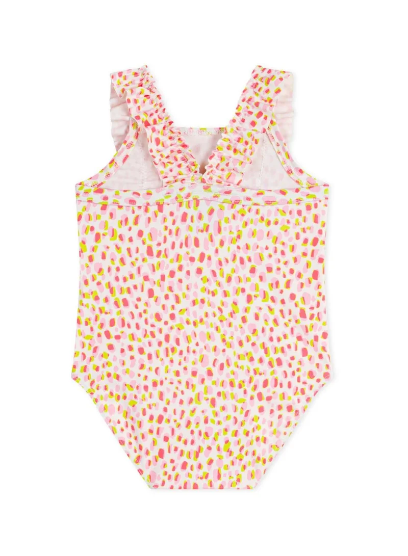 بيتي باتو Babies' one-piece printed ruffled swimsuit.